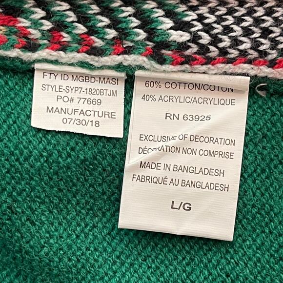 Ugly Christmas Sweater Sad Pug Cookies For Santa Lite Up Holiday Sweater Size L - Picture 4 of 4